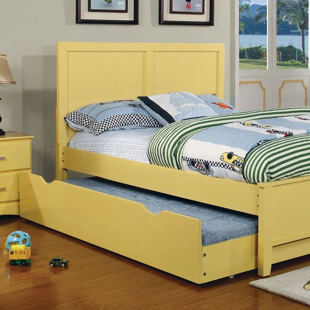 PRIAM Full & Twin Bed, White/Gray, Pink, Chrome, & Yellow