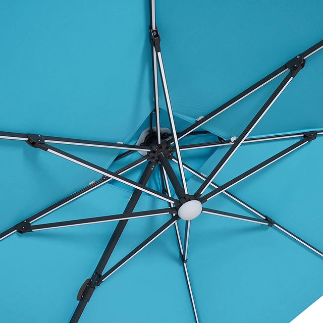 Sano 10 Ft Square Umbrella w/ Double Top w/ LED + 37" Large Base