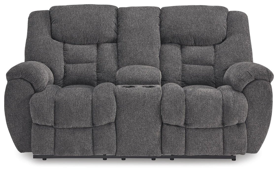 Foreside Reclining Loveseat with Console - Furniture 2 Go- FL