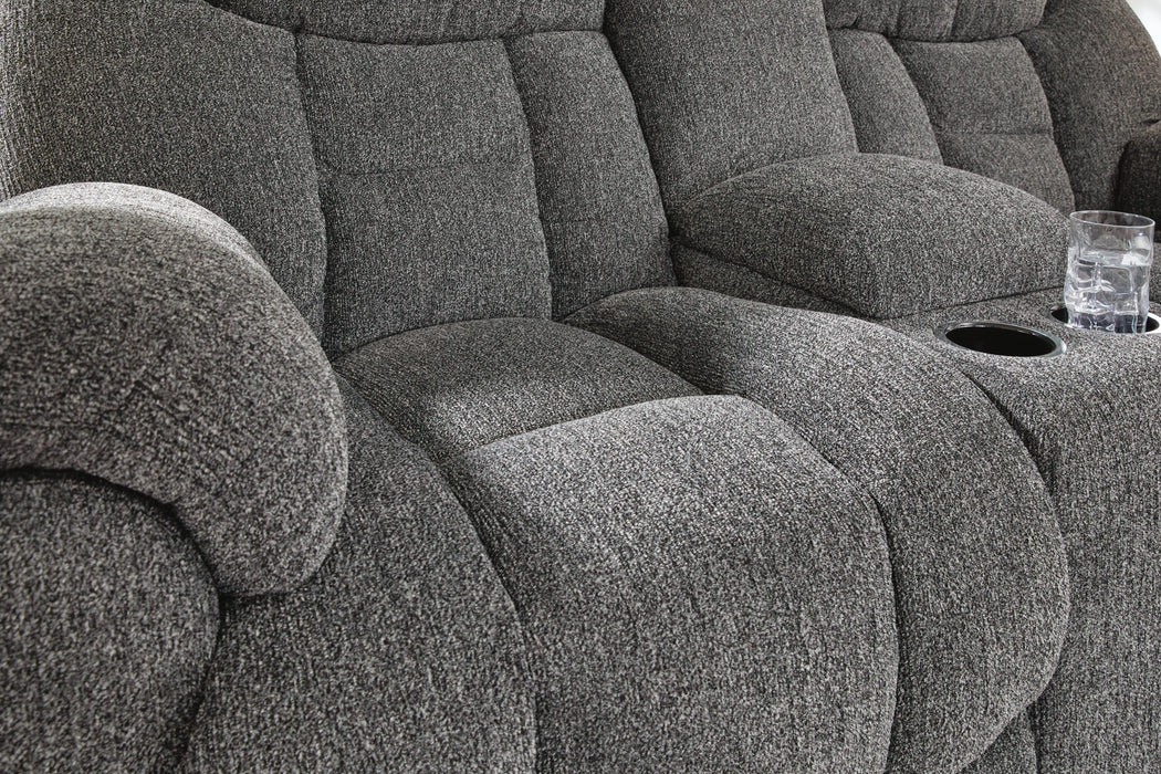 Foreside Reclining Loveseat with Console - Furniture 2 Go- FL