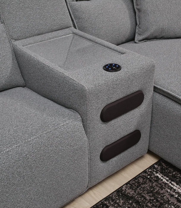 Modmax II Power Reclining Sectional with Audio Consoles - Furniture 2 Go- FL
