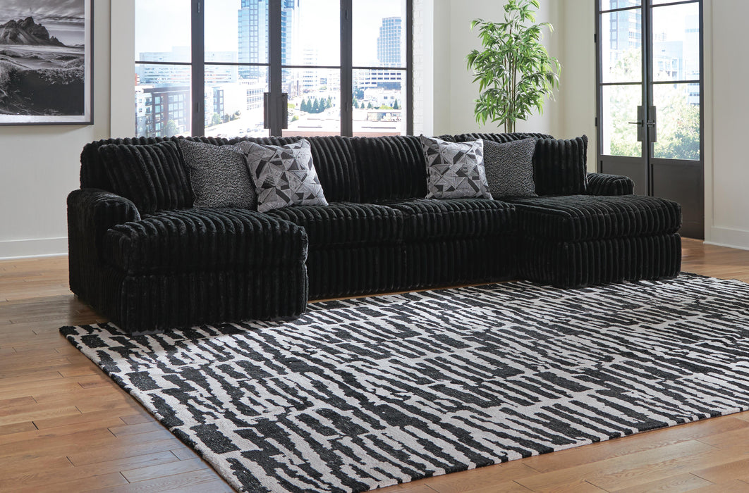 Midnight-Madness Sectional with Chaise - Furniture 2 Go- FL