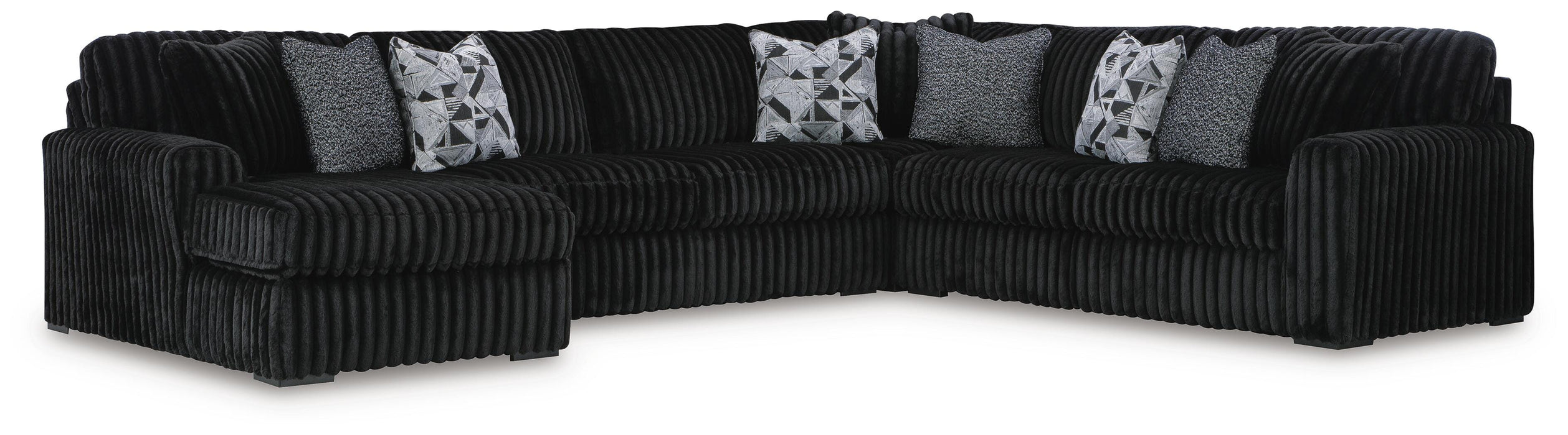 Midnight-Madness Sectional with Chaise - Furniture 2 Go- FL