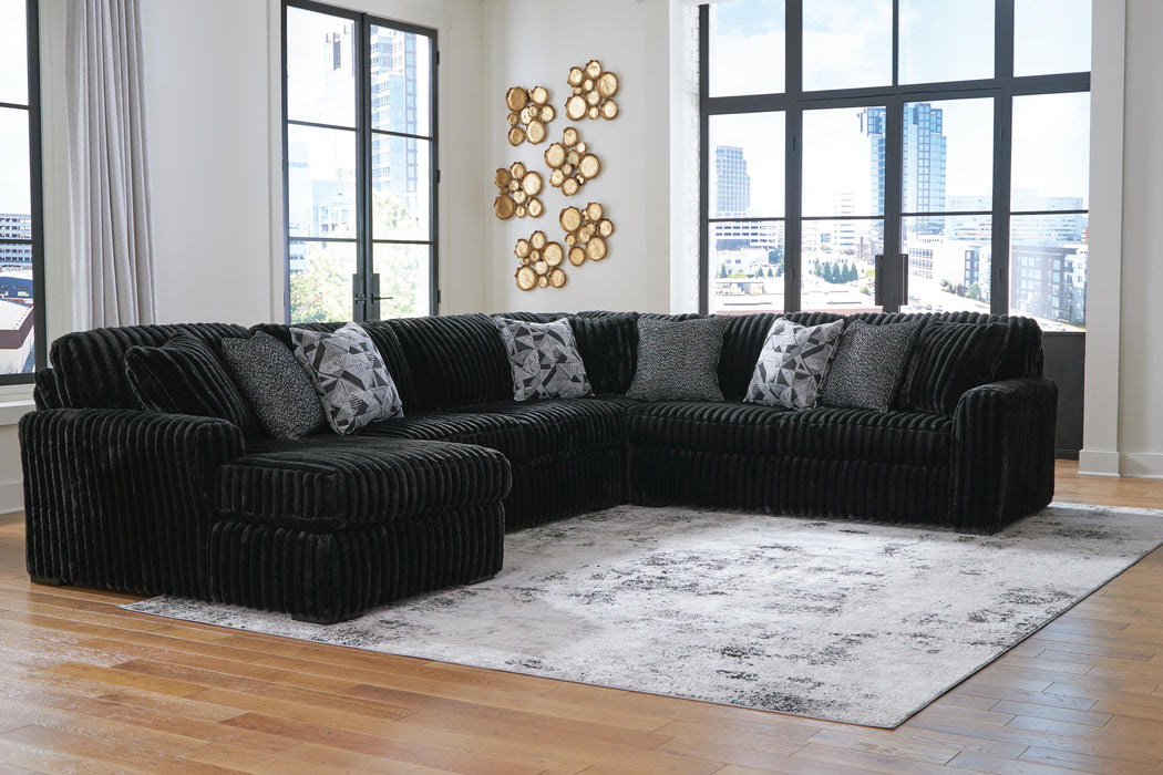 Midnight-Madness Sectional with Chaise - Furniture 2 Go- FL