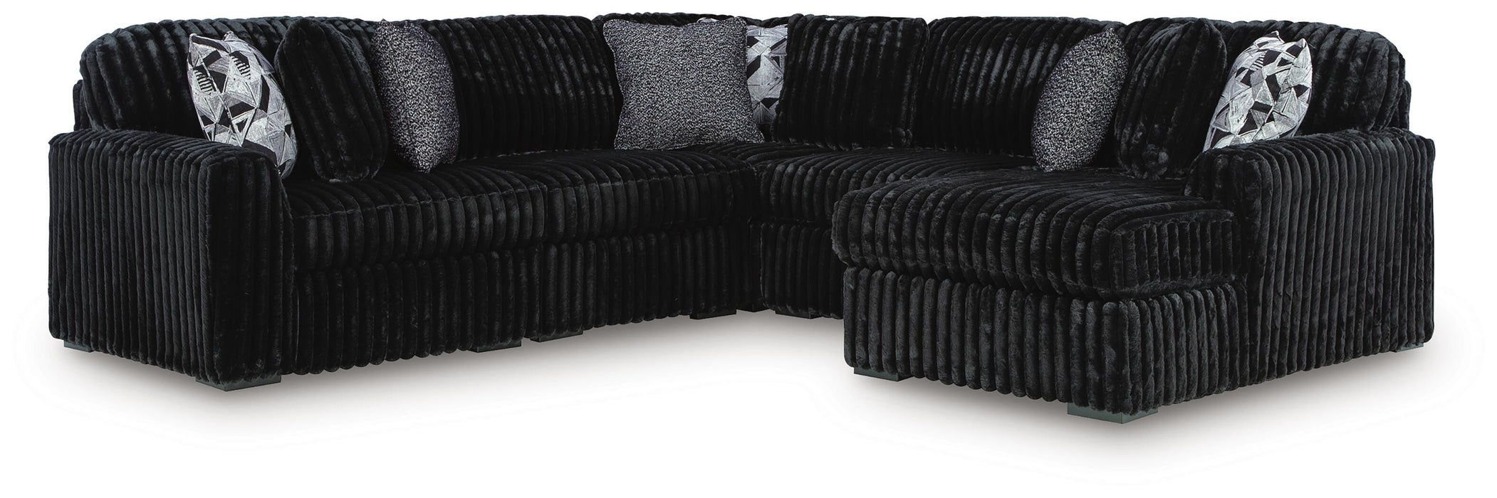Midnight-Madness Sectional with Chaise - Furniture 2 Go- FL