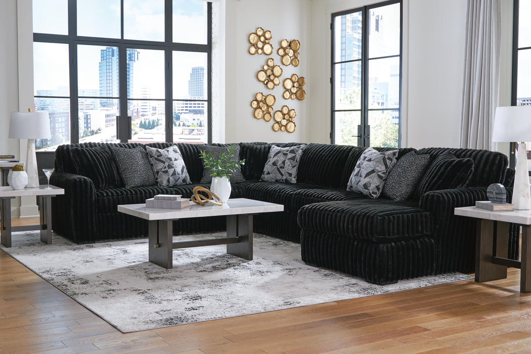 Midnight-Madness Sectional with Chaise - Furniture 2 Go- FL