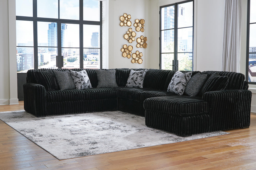 Midnight-Madness Sectional with Chaise - Furniture 2 Go- FL