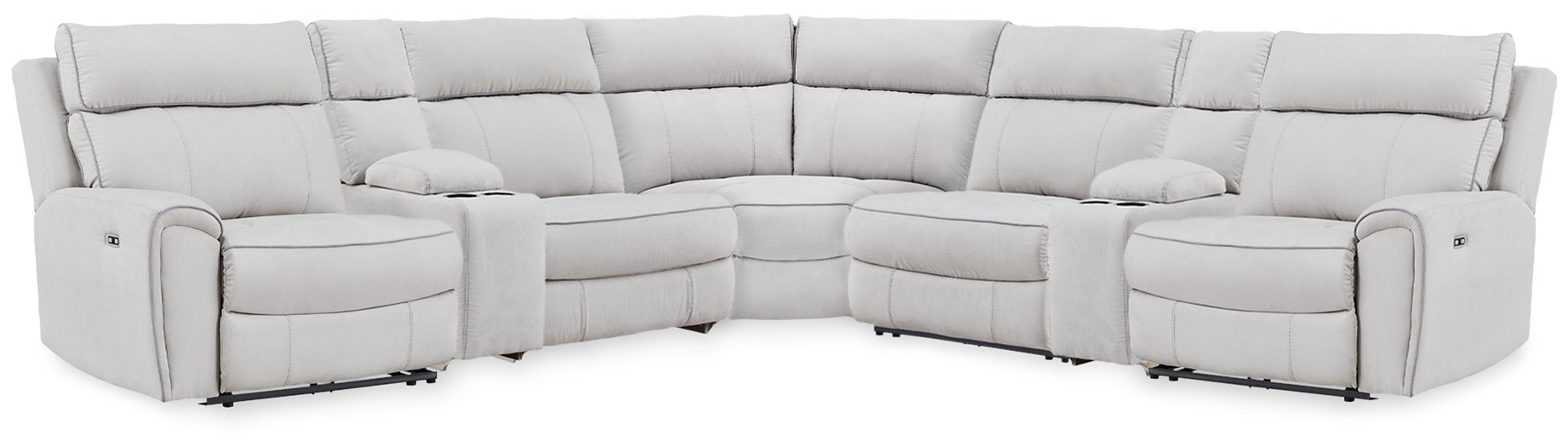 Social Pointe Reclining Sectional with Storage Consoles - Furniture 2 Go- FL