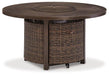 Paradise Trail Paradise Trail Fire Pit Table with 4 Nuvella Swivel Lounge Chairs - Furniture 2 Go- FL