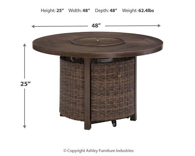 Paradise Trail Paradise Trail Fire Pit Table with 4 Nuvella Swivel Lounge Chairs - Furniture 2 Go- FL