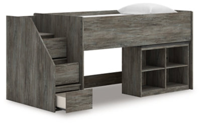 Frandern Loft Bed with Bookcase Storage - Furniture 2 Go- FL