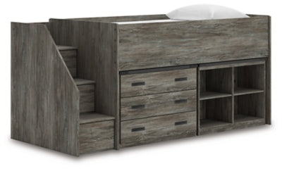Frandern Loft Bed with Bookcase and Drawer Storage - Furniture 2 Go- FL