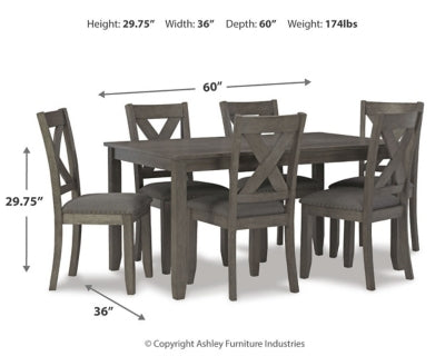 Caitbrook Dining Table and Chairs (Set of 7) - Furniture 2 Go- FL