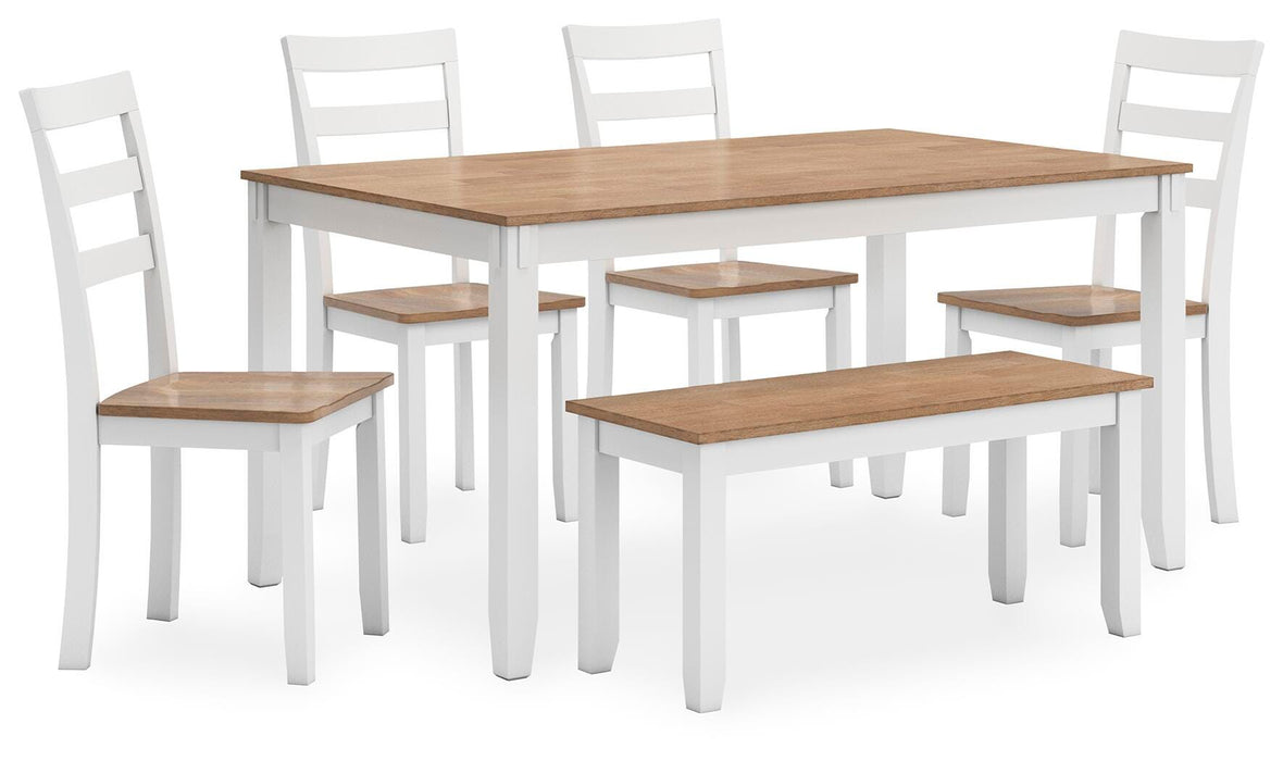 Gesthaven Dining Table with 4 Chairs and Bench (Set of 6) - Furniture 2 Go- FL