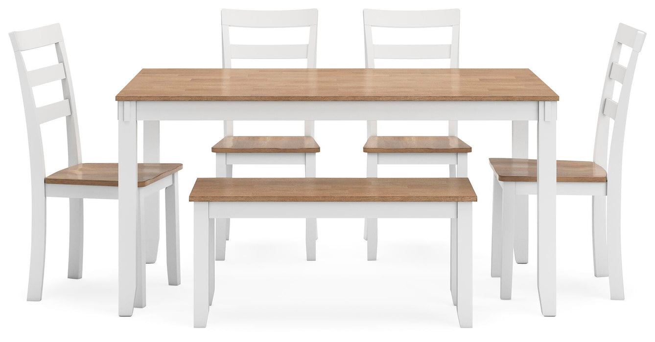 Gesthaven Dining Table with 4 Chairs and Bench (Set of 6) - Furniture 2 Go- FL