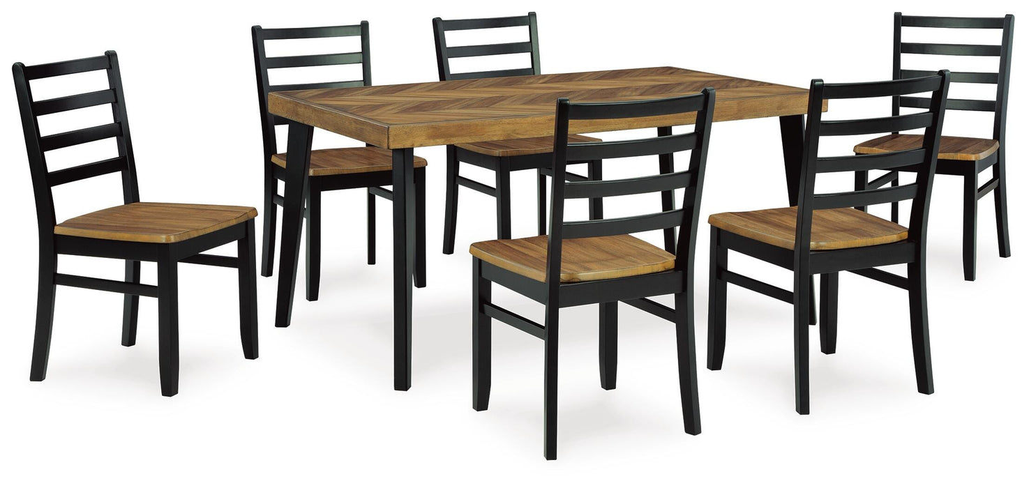Blondon Dining Table and 6 Chairs (Set of 7) - Furniture 2 Go- FL