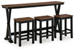 Wildenauer Counter Height Dining Table and 3 Barstools Set - Furniture 2 Go- FL