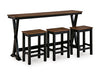 Wildenauer Counter Height Dining Table and 3 Barstools Set - Furniture 2 Go- FL