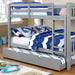 Cameron Dark Walnut, White & Gray Full/Full Bunk Bed - Furniture 2 Go- FL