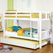 Cameron Dark Walnut, White & Gray Full/Full Bunk Bed - Furniture 2 Go- FL