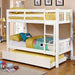 Cameron Dark Walnut, White & Gray Full/Full Bunk Bed - Furniture 2 Go- FL