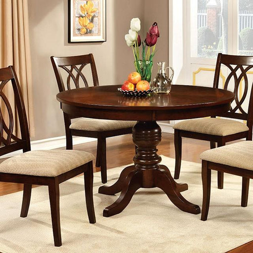 Carlisle Brown Cherry Round Dining Table - Furniture 2 Go- FL