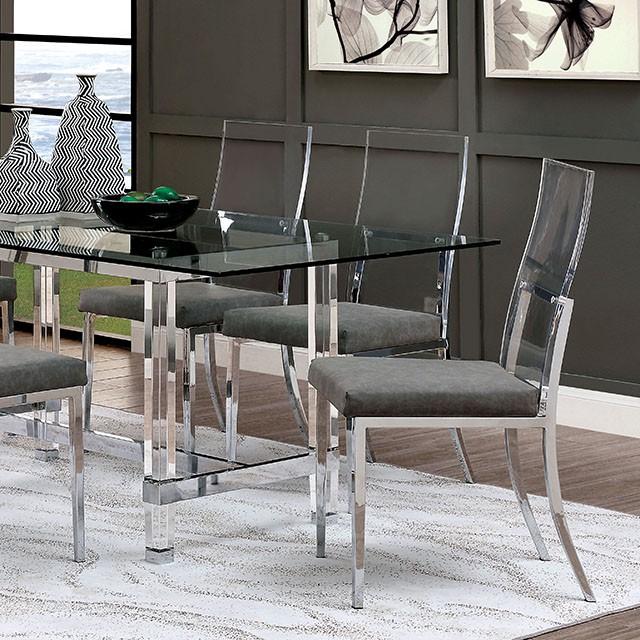 Casper 7 Pc Dining Table Set Chrome - Furniture 2 Go- FL