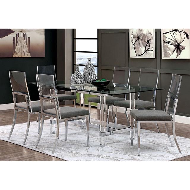 Casper 7 Pc Dining Table Set Chrome - Furniture 2 Go- FL