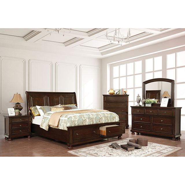 Castor Brown Cherry Queen, E.King, & Cal.King Bed - Furniture 2 Go- FL