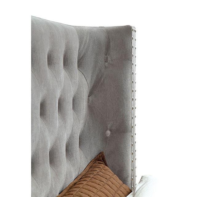 Cayla Cal.King, E.King, & Queen Bed Silver & Grey - Furniture 2 Go- FL
