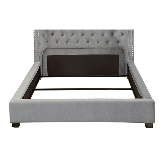 Cayla Cal.King, E.King, & Queen Bed Silver & Grey - Furniture 2 Go- FL