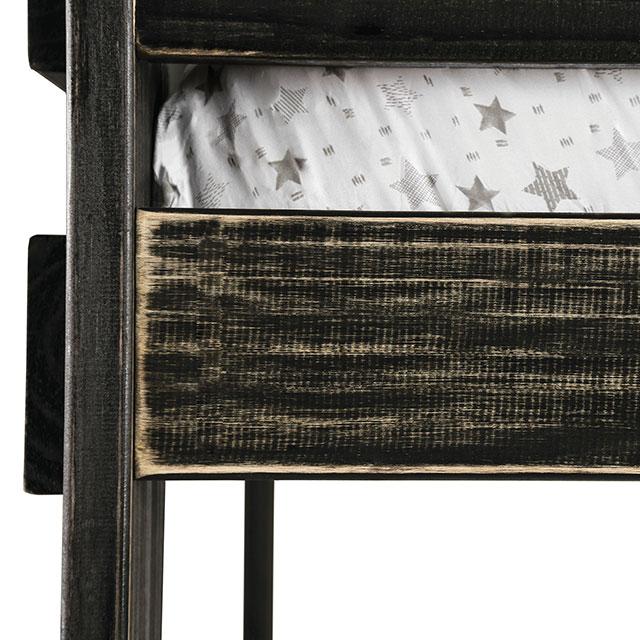 Arlette Twin/Twin Bunk Bed Brown, Black, Gray, & White - Furniture 2 Go- FL