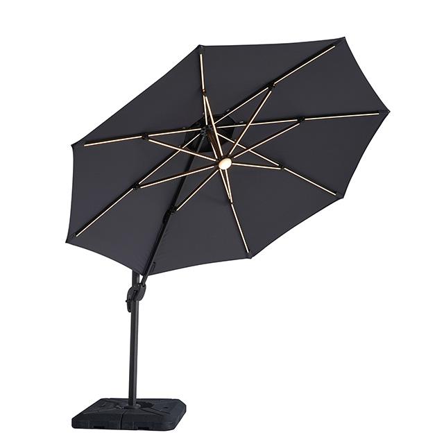 Nuti 10 Ft Round Umbrella w/ LED Light + 37" Large Base - Furniture 2 Go- FL