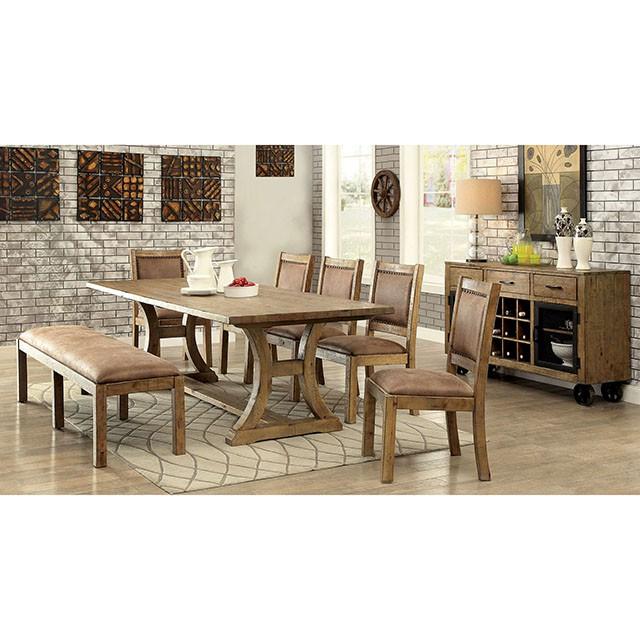 GIANNA Rustic Pine/Brown Side Chair (2/CTN) - Furniture 2 Go- FL