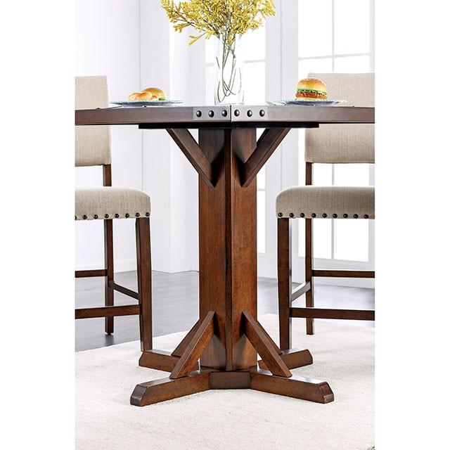 GLENBROOK Brown Cherry Counter Ht. Table - Furniture 2 Go- FL