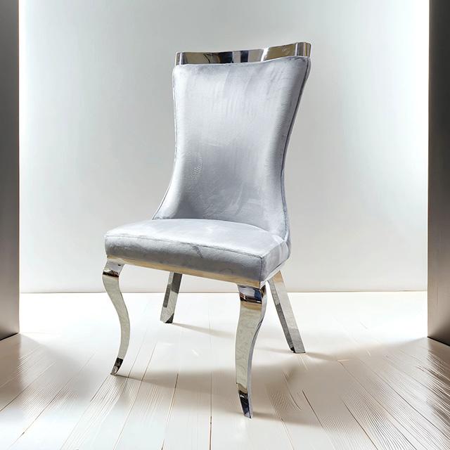 Basilicata Gold Chair (2/CTN) White, Gray, & Black