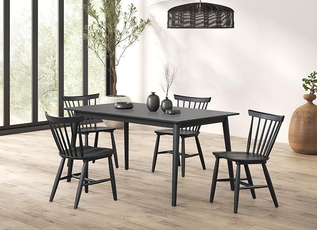 Beale Dining Table Walnut & Black - Furniture 2 Go- FL