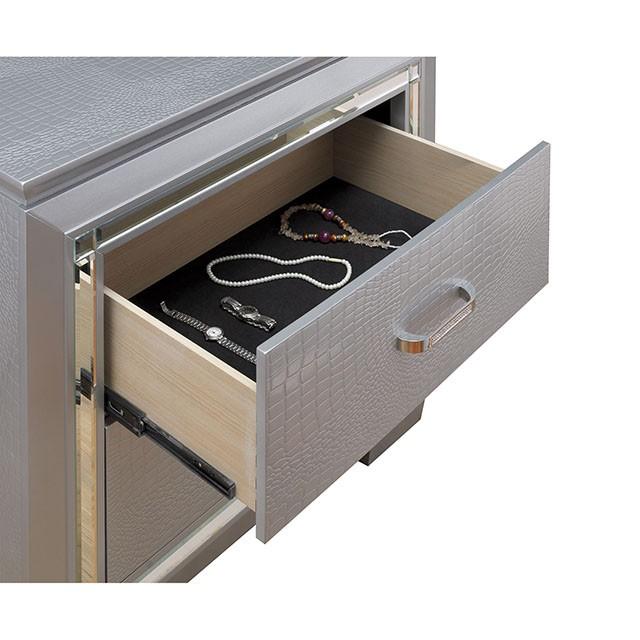 BELLANOVA Silver Night Stand - Furniture 2 Go- FL