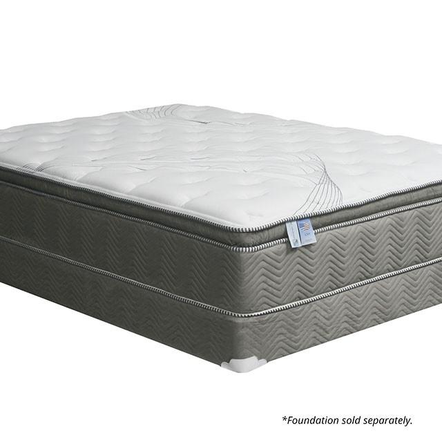 STORMIN White/Gray 13" Euro Pillow Top Mattress, Full - Furniture 2 Go- FL