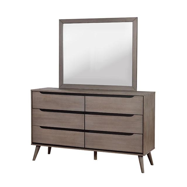 Lennart Gray Rectangular Mirror - Furniture 2 Go- FL