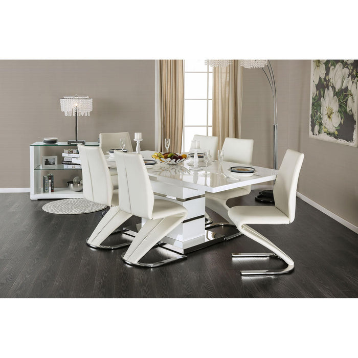Midvale White/Chrome Side Chair (2/CTN) - Furniture 2 Go- FL