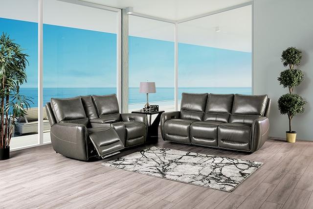 PHINEAS Power Sofa, Gray - Furniture 2 Go- FL