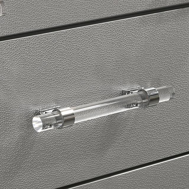 MADDIE Night Stand, Silver - Furniture 2 Go- FL