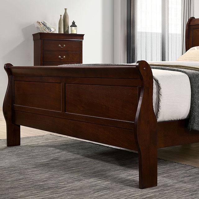 Louis Philippe Full, Twin, Full, & King Bed Black, Grey, Brown & White - Furniture 2 Go- FL