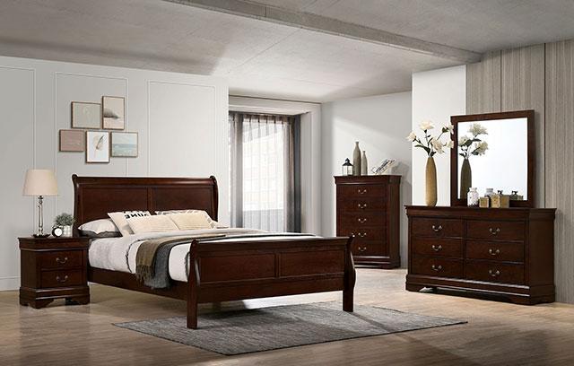 Louis Philippe Full, Twin, Full, & King Bed Black, Grey, Brown & White - Furniture 2 Go- FL