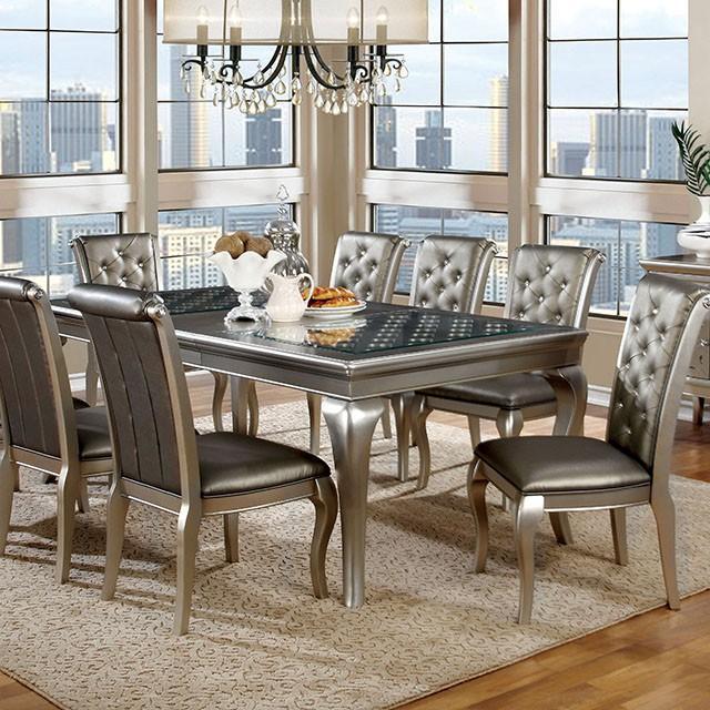 Amina Champagne Dining Table - Furniture 2 Go- FL