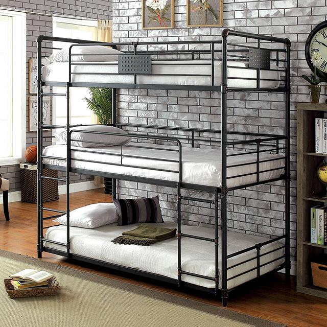 Olga I Antique Black Full/Full Bunk Bed