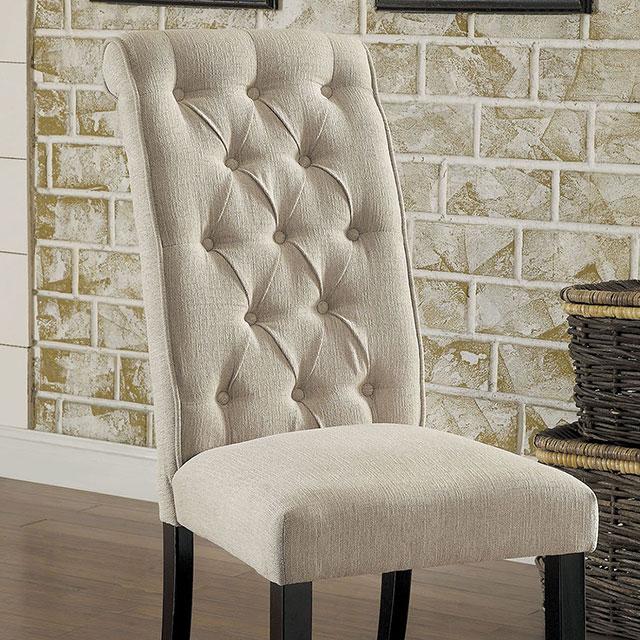 Mashall Beige/Antique Black Side Chair, Ivory (2/CTN) image