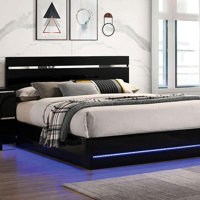 Erlach Bed Black & White - Furniture 2 Go- FL