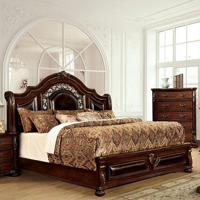 Flandreau Brown Cherry/Espresso Cal.King, E.King & Queen Bed - Furniture 2 Go- FL